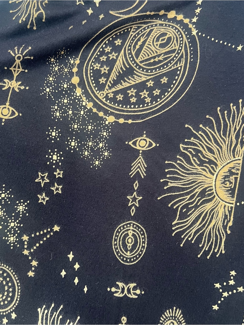 Soma cool cotton Robe with Gold Celestial Print - Picture 6 of 6